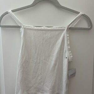 American Eagle Outfitters White Ribbed Tank